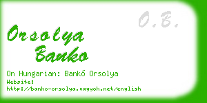 orsolya banko business card